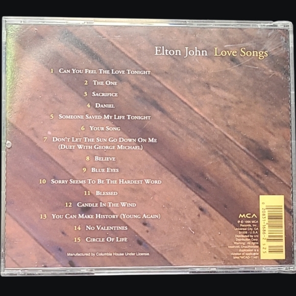 MUSIC CD   1996 "ELTON JOHN" LOVE SONGS - Picture 3 of 4